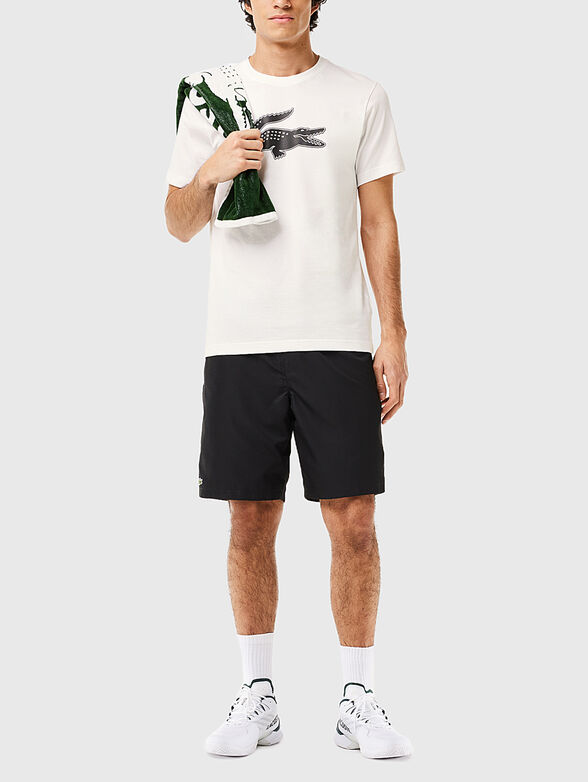 White T-shirt with contrasting logo print - 2