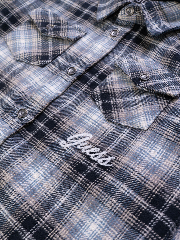 Check shirt with hood - 3