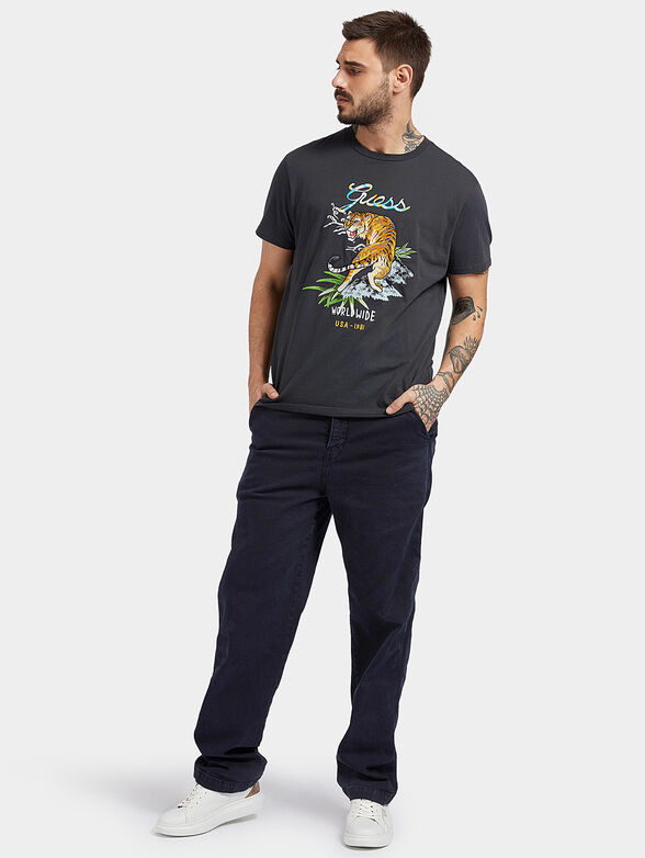 T-shirt with logo embroidery and animal details - 2