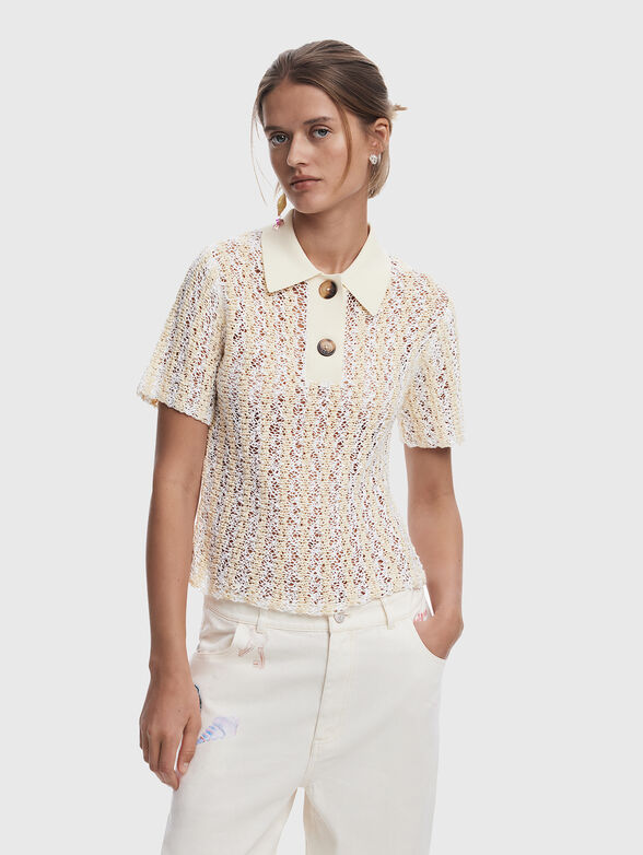 Knitted polo shirt with buttons - 1