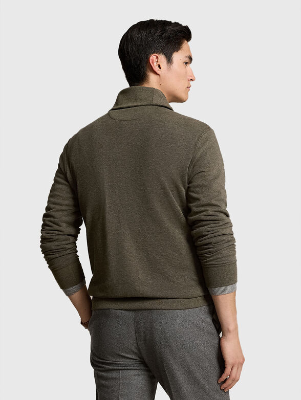 Sweater with embroidered logo in green - 3