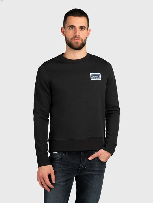 MESH BLOCK cotton blend sweatshirt
