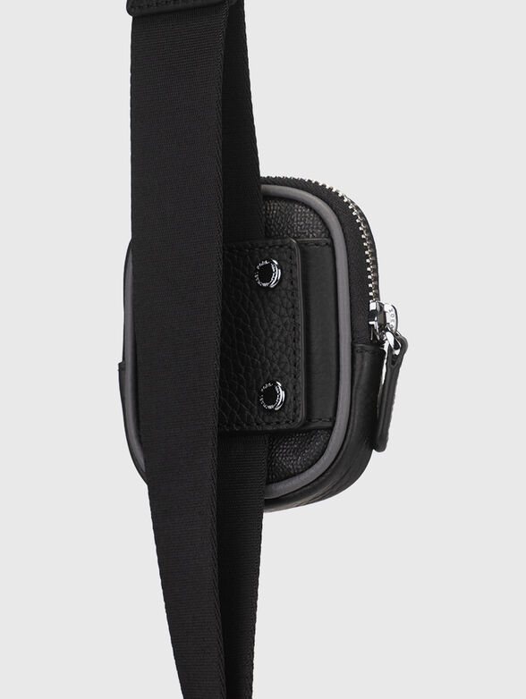 Leather crossbody bag with monogram print  - 4