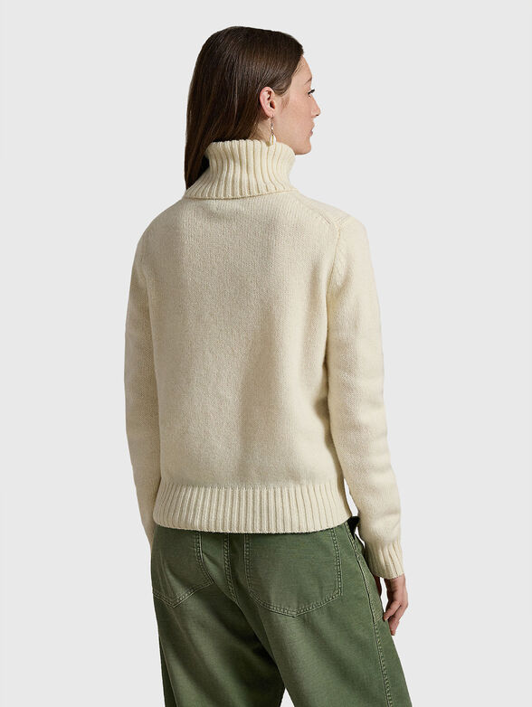 Wool sweater in ecru colour - 3