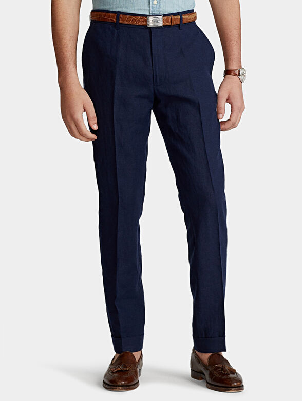Navy linen pants - 1
