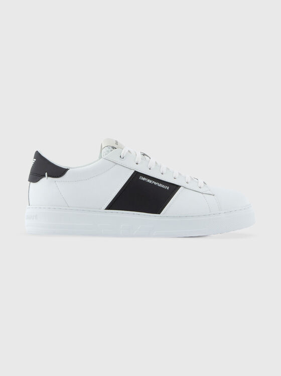 Leather sports shoes with logo - 1