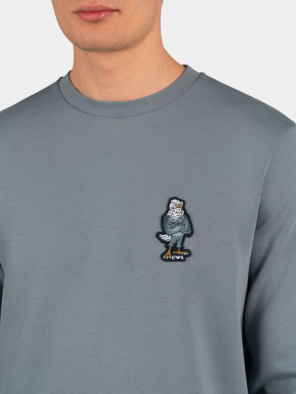 Black sweatshirt with logo patch - 4