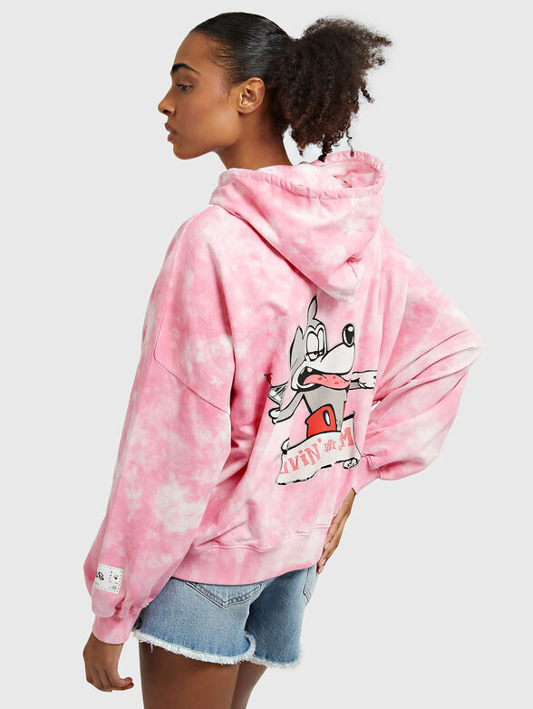 Pink sweatshirt with an accent print - 2