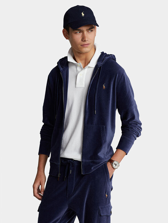 Blue velvet jeans sweatshirt - 1