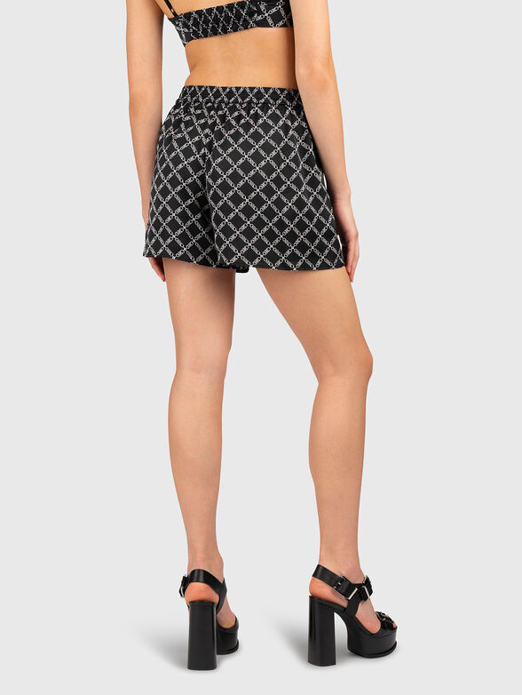 Satin shorts with monogram logo print - 2