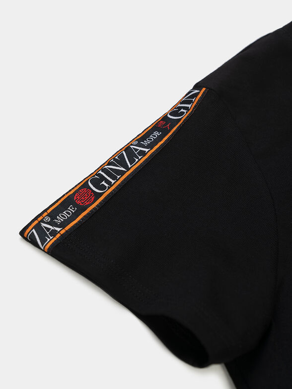 Black T-shirt with logo print - 3
