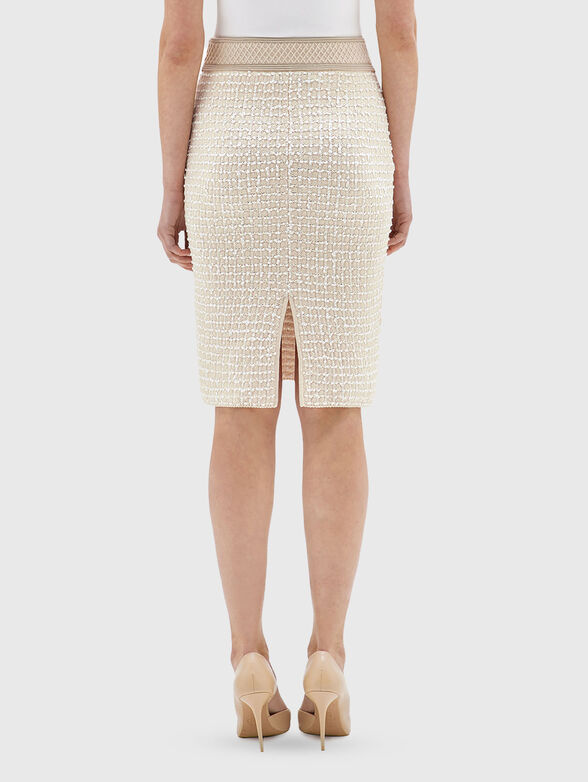 High waisted midi skirt with slit made of boucle - 2