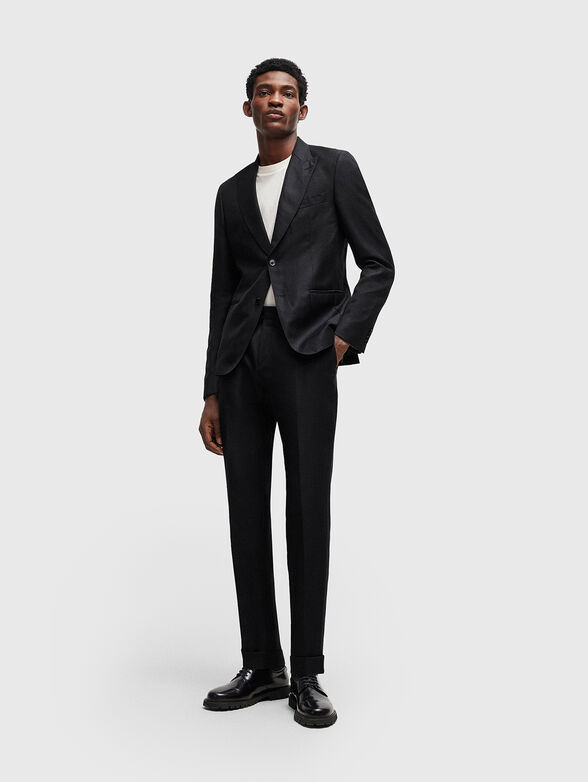 Black suit in wool and linen  - 0
