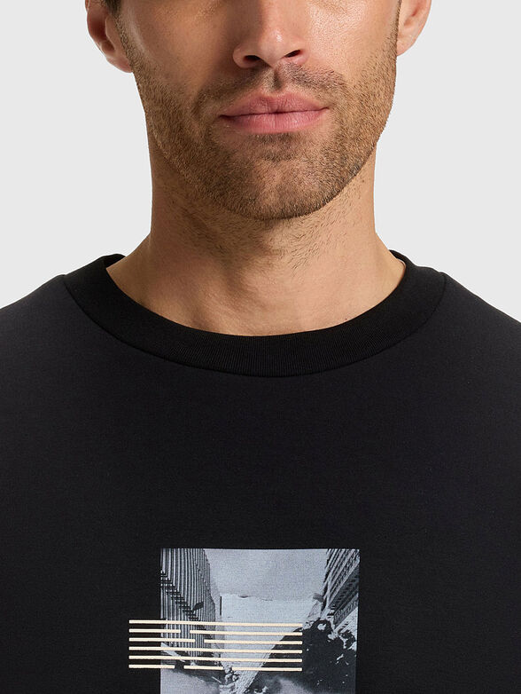 Cotton sweatshirt with accent print - 4