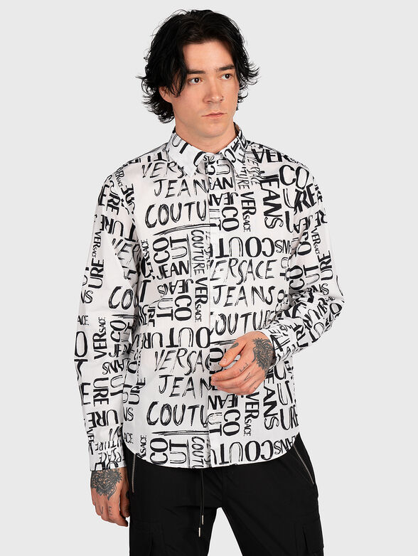 Cotton shirt with logo lettering - 1