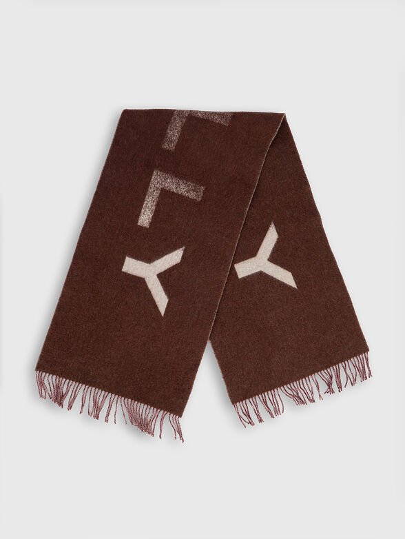 Cotton scarf with a logo accent - 1