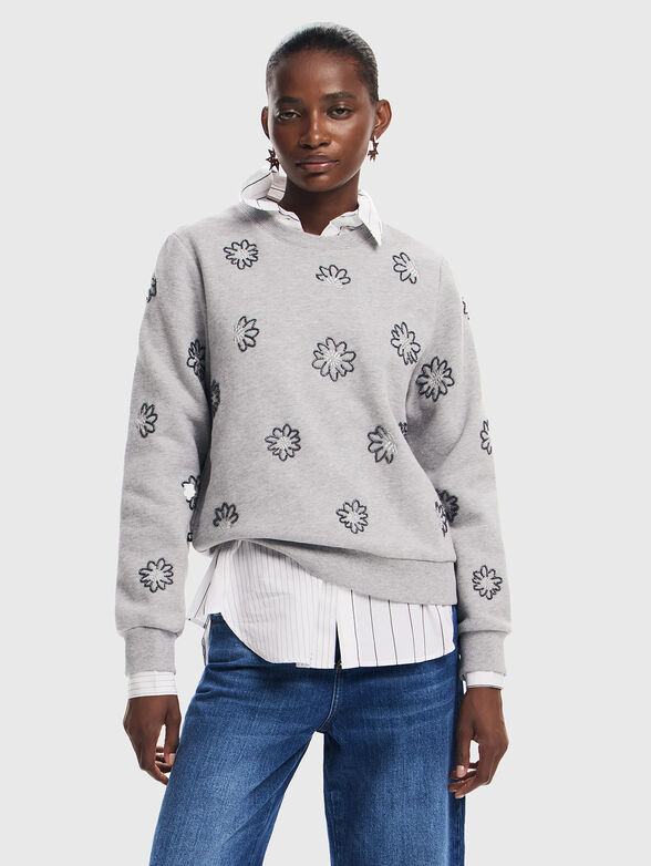 JOYA sweatshirt with floral accents - 1