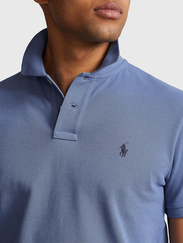 Logo-detail Polo shirt in blue - 4