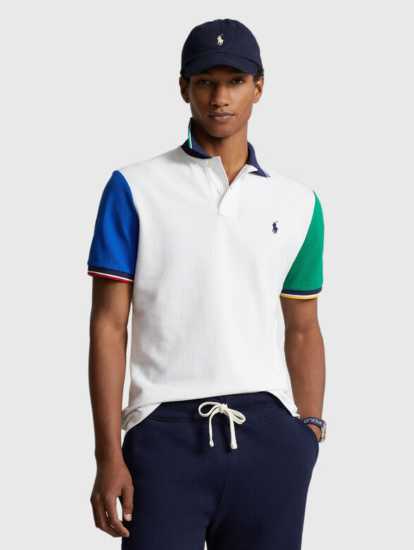 Polo shirt with contrast sleeves and collar - 1