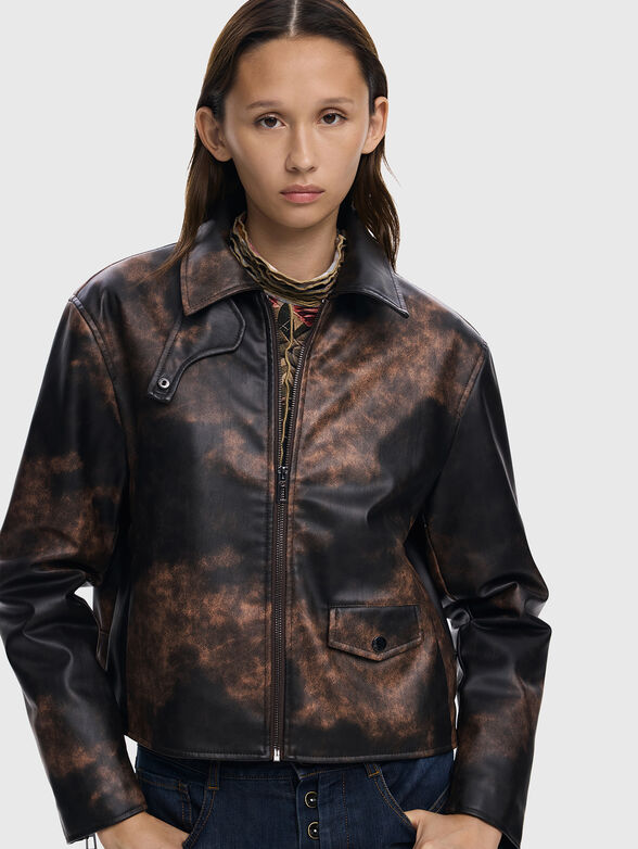 Eco leather jacket with washed effect - 5