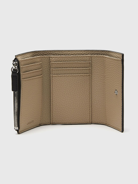 Beige wallet with logo detail - 1