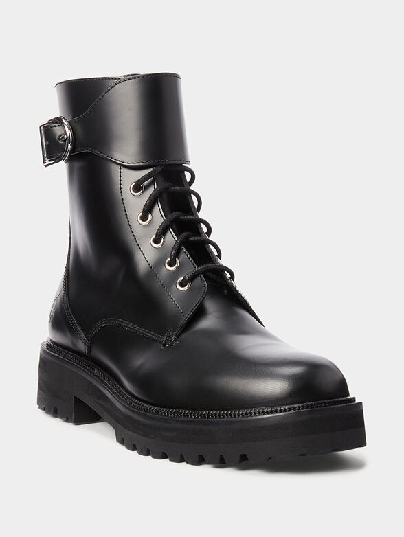 Black leather ankle boots - 2