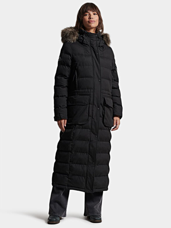 Hooded jacket with quilted effect - 1