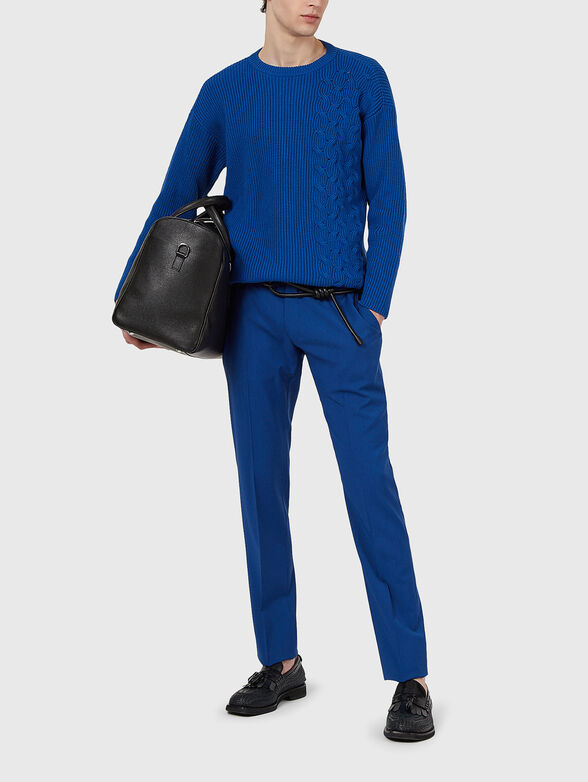 Cotton sweater with oval neckline - 2