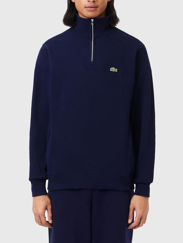 High neck zipped interlock sweatshirt - 1