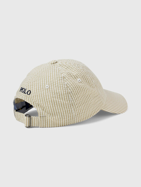 Striped cap with embroidered logo - 2