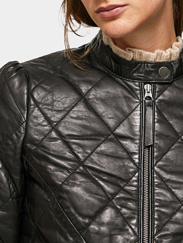 RISH leather jacket with quilted effect - 4