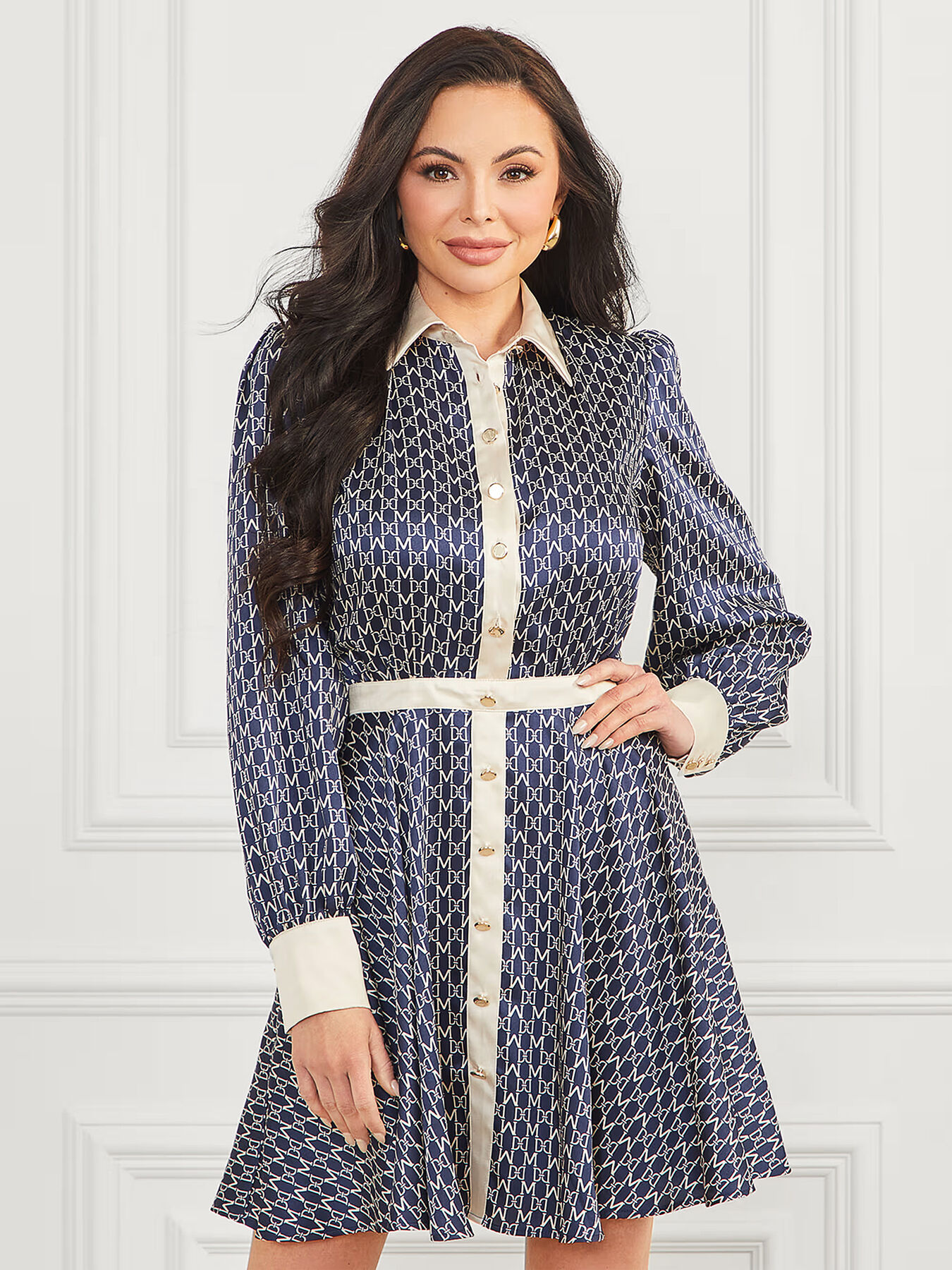 Mini dress with monogram print brand Marciano