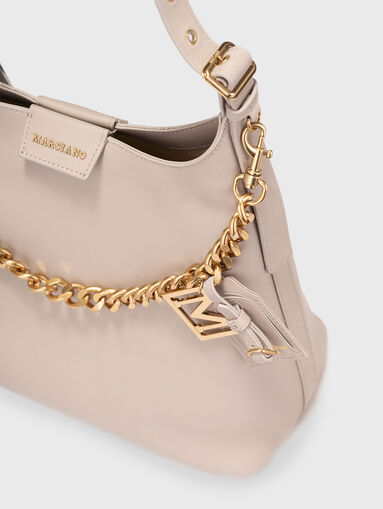 Leather hobo bag with accent details - 4