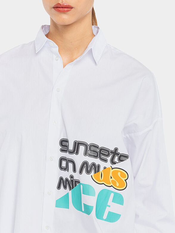 Cotton shirt with art prints - 3