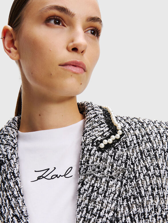 Boucle jacket with pearls - 4