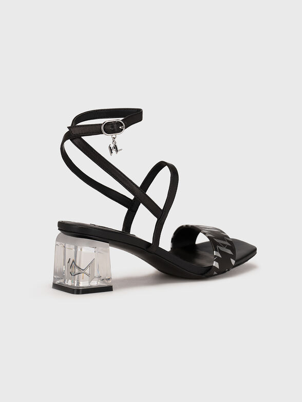 ICE BLOK leather sandals with logo details - 4