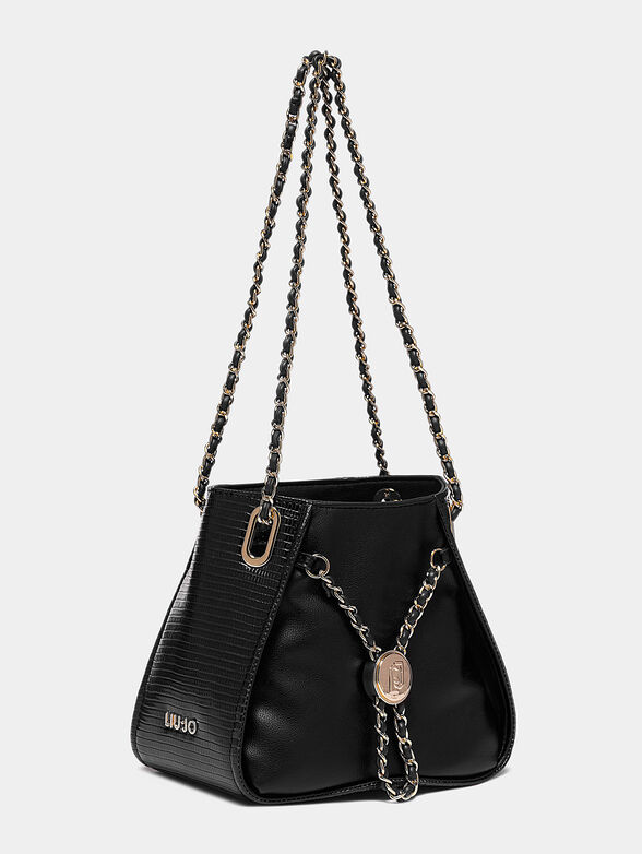 Black basket bag with chain details - 2