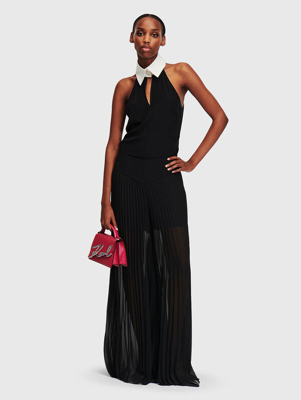 Pleated trousers with sheer effect - 4