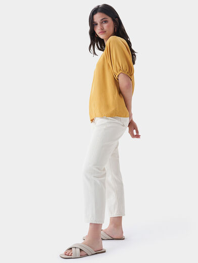Blouse in mustard color - 6