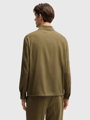 P-CARPER linen jacket with classic collar - 3