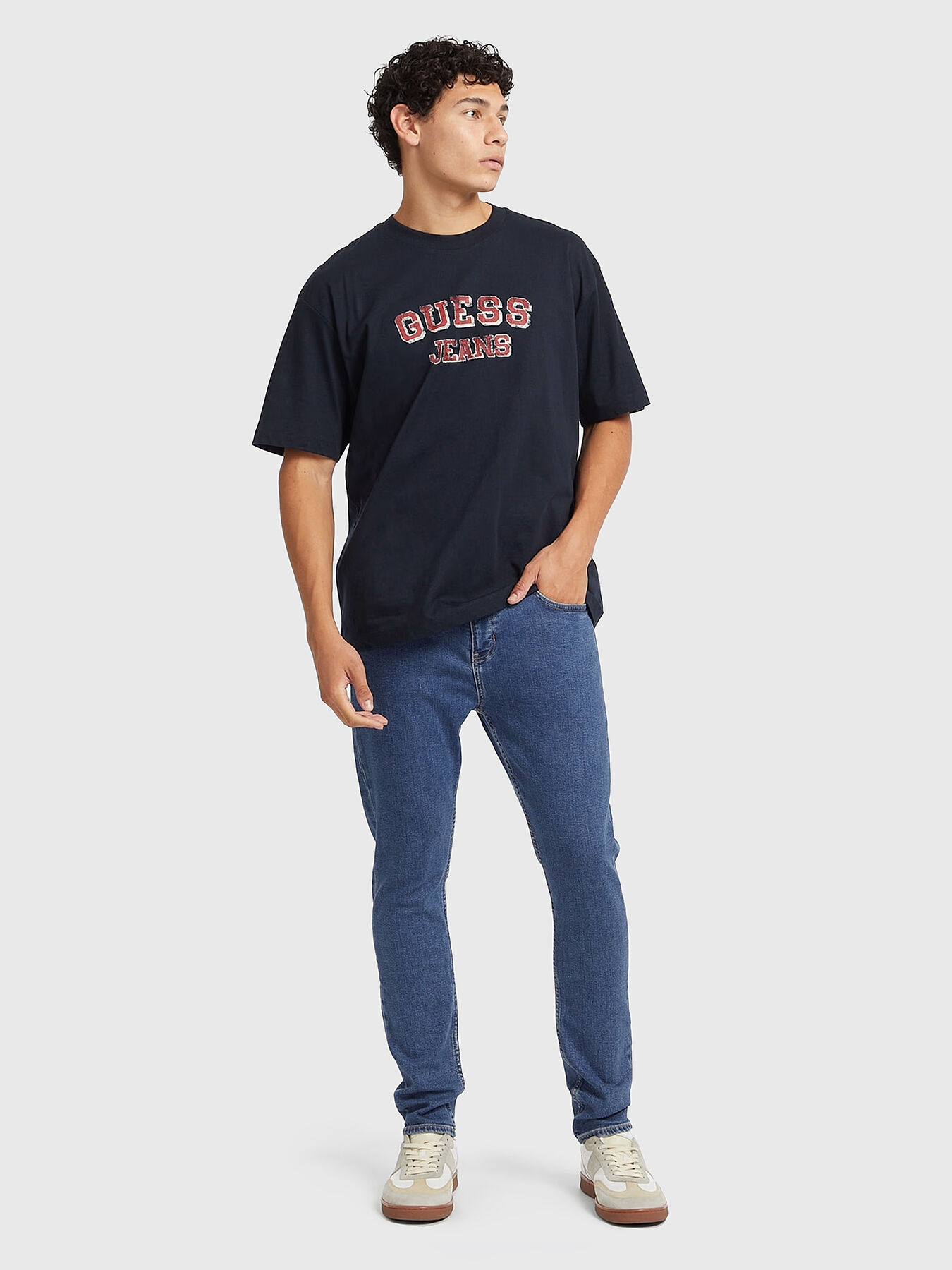 Oversized T-shirt with vintage print brand GUESS JEANS