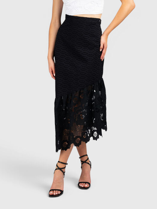 Asymmetrical skirt in black