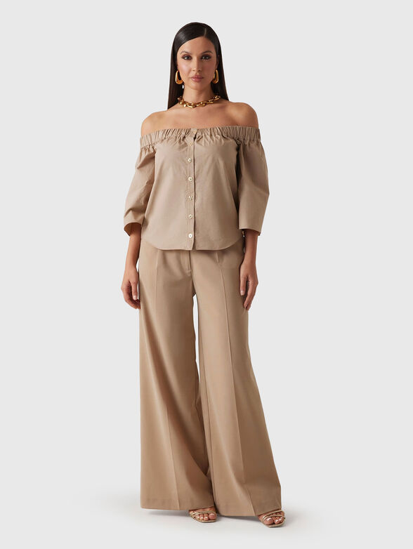 Off-shoulder blouse with buttons - 2