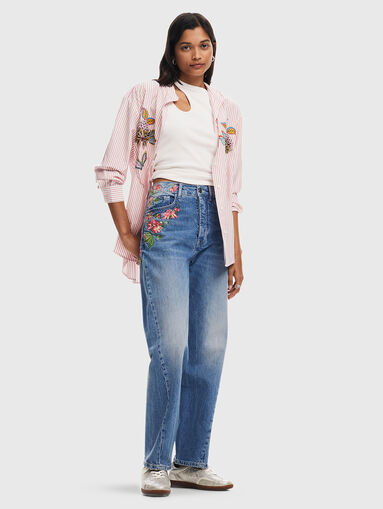 CARINA straight jeans with floral motifs - 5