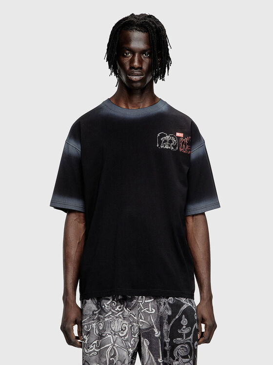 Памучна тениска T-BOXT-T10 с акцентен принт - 1