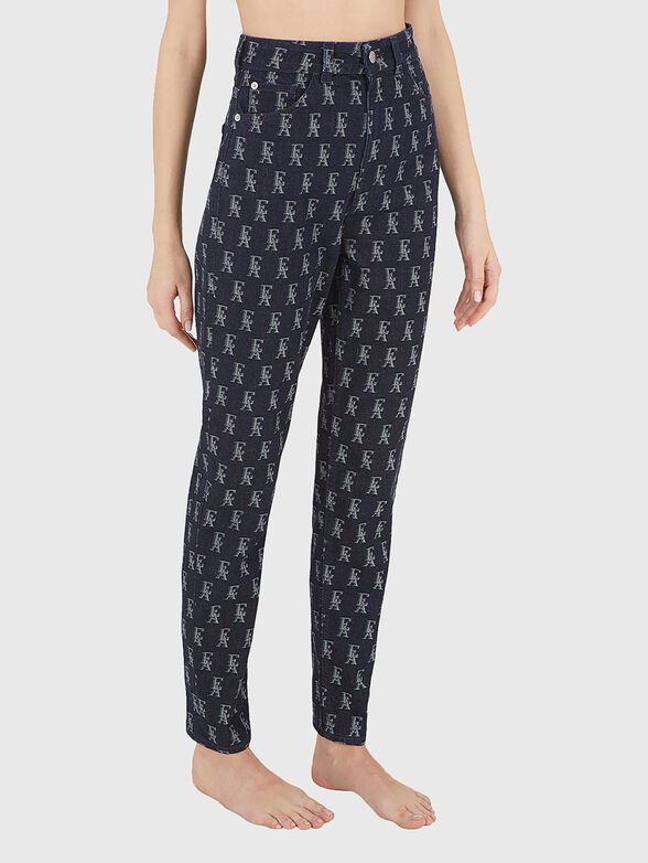 High waisted jeans with monogram logo - 3
