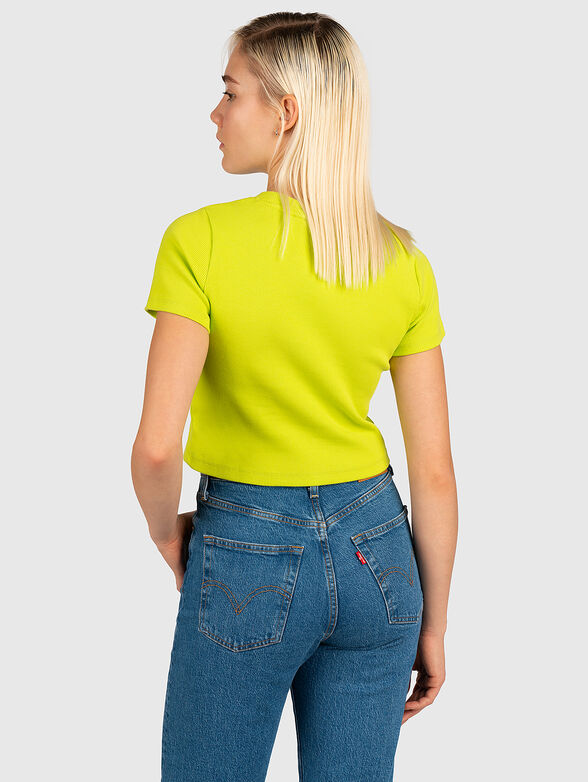 Cropped T-shirt in green color - 3