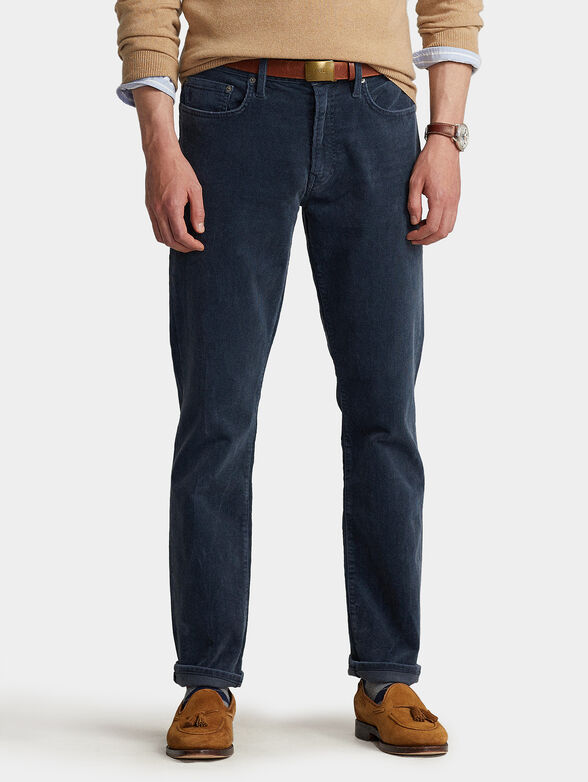 VARICK blue velvet jeans - 1