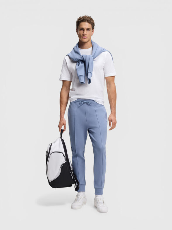 Cotton blend pants with contrasting trim - 4