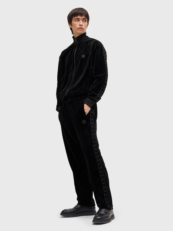 Velvet sweatshirt with monogram - 2